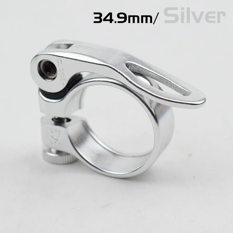 Silver 34.9mm 5 цветов Алюминиевый сплав для горного велосипеда дорожный зажим для велосипедного седла горного велосипеда Запчасти Quick Release 28,6 30,2 31,8 34,9 мм сиденье подседельный хомут - Цвет: Silver 34.9mm