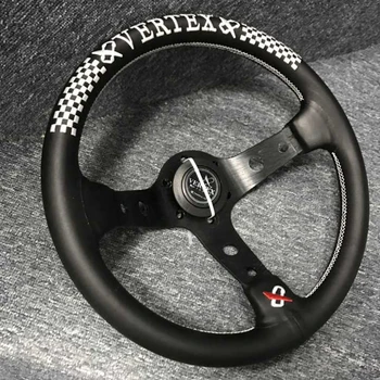 

2019 new modified racing steering wheel / leather universal concave modified 14 inch