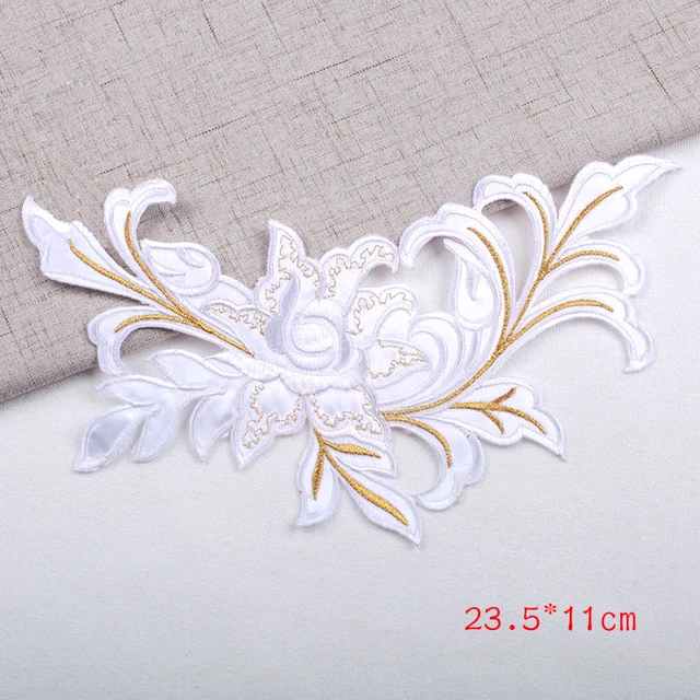 Women Lace Flower Patches Cloth Sticker Sew Iron On Hollow Out Embroidery  Patch