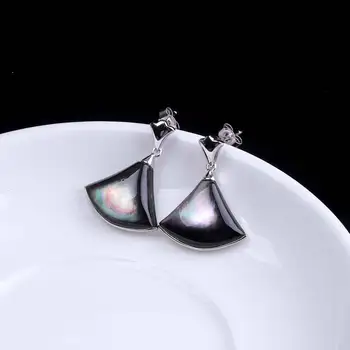 

Personal silver S925 pure silver jewelry fashion pure handmade lady earrings wholesale Shell Earrings New Products