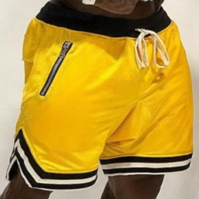 

2019 Men Fitness Bodybuilding Shorts Man Summer Gyms Workout Male Breathable Mesh Quick Dry Sportswear Jogger Beach Short Pants