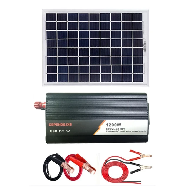 Kit pannello solare completo con Inverter, Kit sistema di energia solare  Off Grid risparmio energetico per casa casa capannone fattoria camper barca