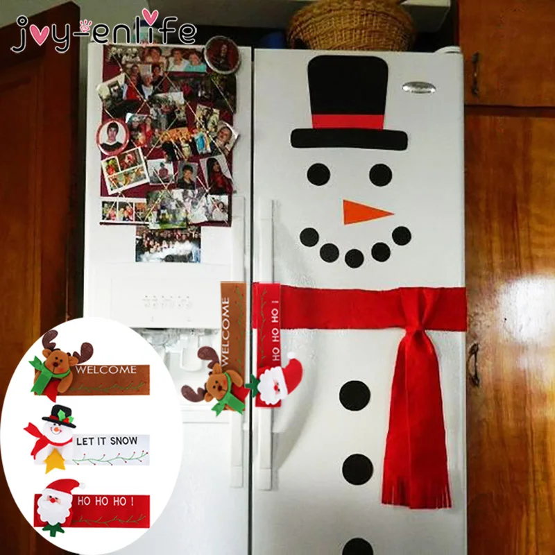 1 шт Рождественская ручка холодильника, рождественские крышки для микроволновой печи, посудомоечной машины, дверные ручки, рождественские украшения для дома