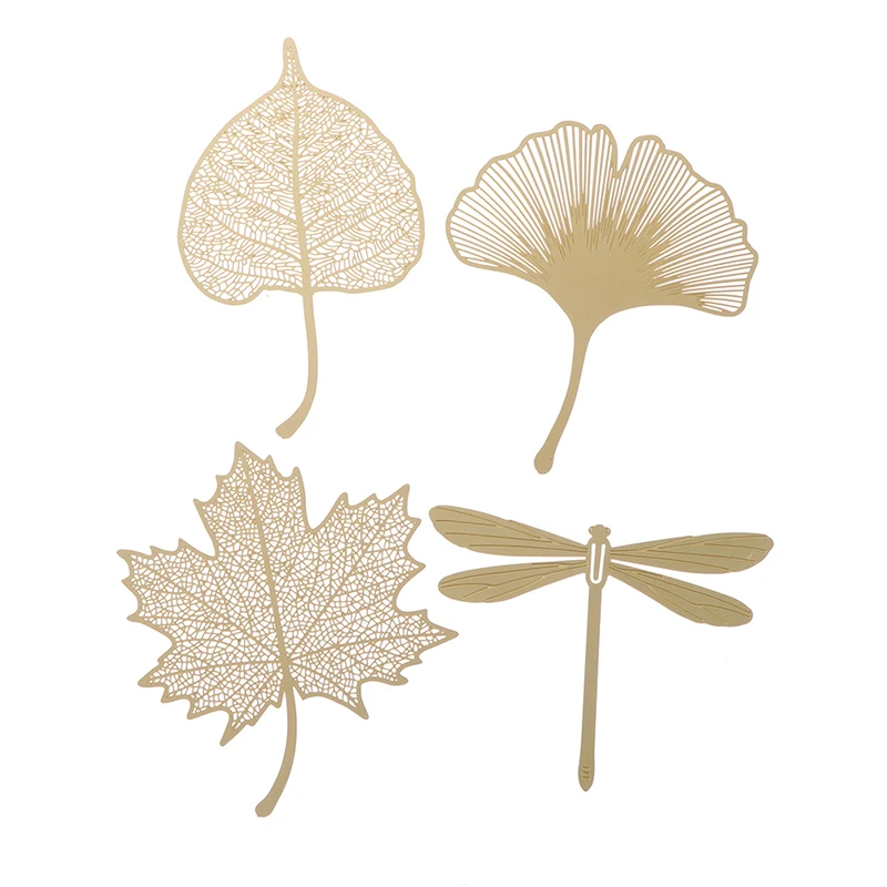 Creative Retro Golden Sycamore Leaves Metal Bookmark for School Students Vintage Bookmarks  Gifts