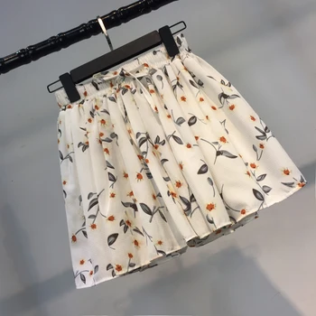 

Sweet Women's Floral Shorts Casual High Waist Wide Leg Summer Harajuku Chiffon Teen Girls Small Fresh Shorts Preppy Style Korean
