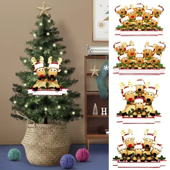 

New Personalized Quarantine Fawn Family Christmas Party Decoration Gifts Elk DIY Family Members Name Xmas Tree Ornaments Hot