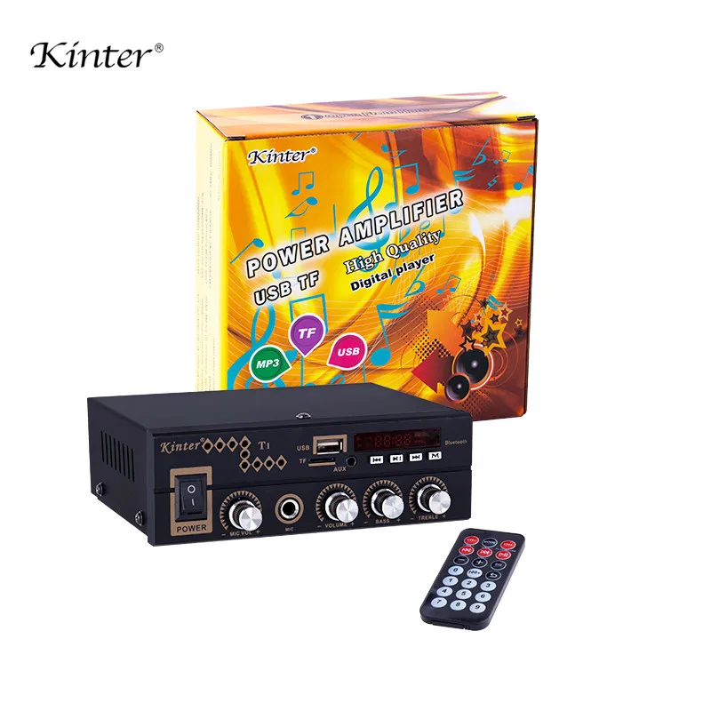 Kinter T1 караоке усилитель для bluetooth USB TF FM MIC вход воспроизведение стерео звук