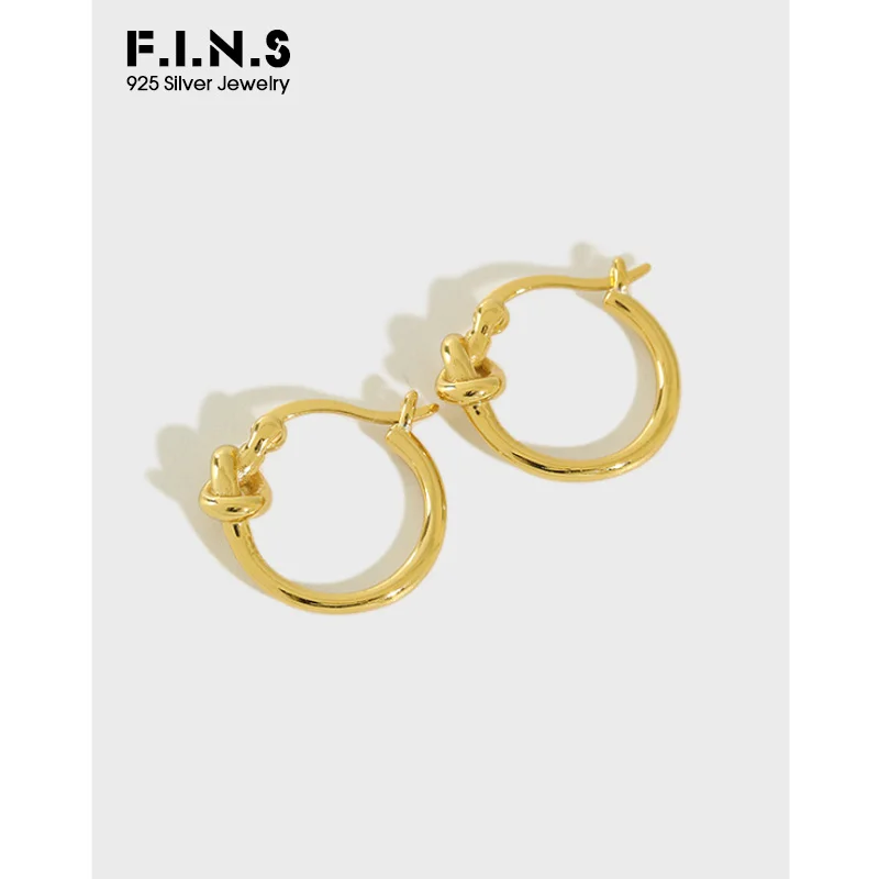 Женские серьги кольца F.I.N.S из стерлингового серебра 925 пробы золотого и