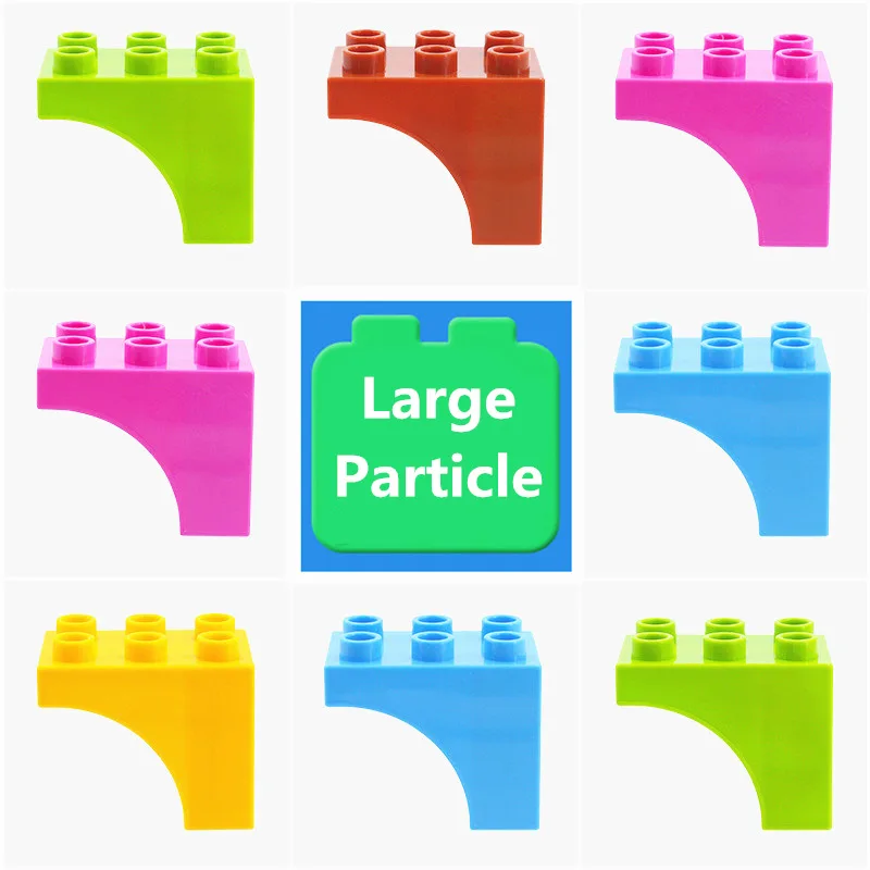 

Large Particle Building Blocks 2X3 Arc Surface Reverse High Brick Accessories Compatible with Duploed Toys for Children Gift