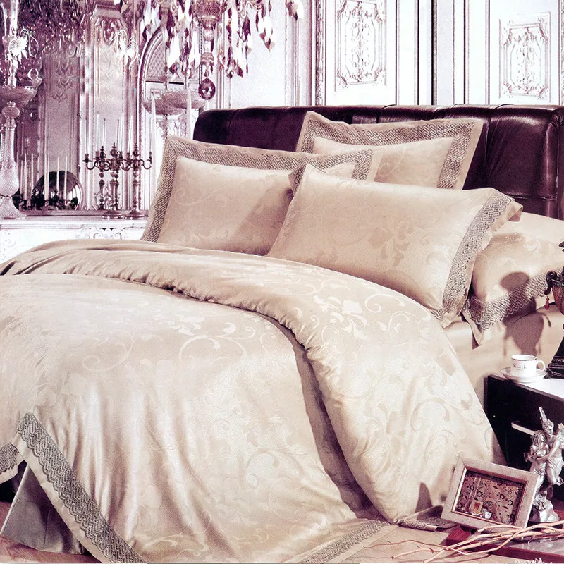 

Silk Embroidery Beddings Six-Piece Set Mulberry Silk Silk Cotton Jacquard Bedding bed sheets and pillowcases silk bedding set