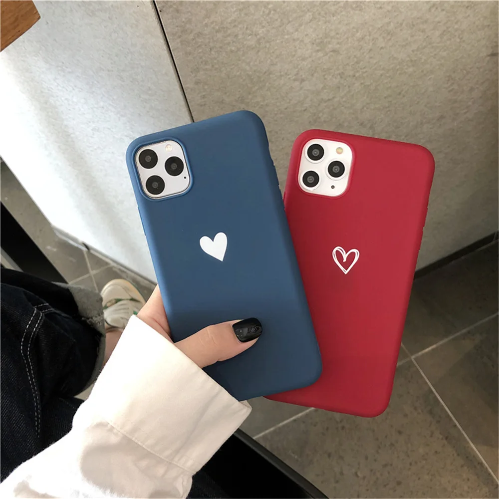 N1986N Love Heart For iPhone 11 Pro X XR XS MMax 6 6s 7 8 Plus Phone Case Fashion Cute Cartoon Soft TPU For iPhone X Phone Case