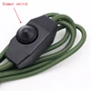 AC 220-250V EU Plug Power Cords With Dimmer Switch Flex Fabric Braided Covered Cable Electrical Power Cable 6