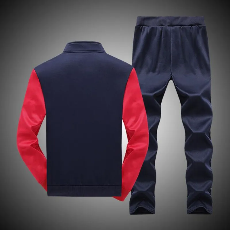 Cena Moda zestawy dla mężczyzn 2019 jesień zima strój sportowy bluza + spodnie dresowe męskie odzież 2 sztuk zestawy Slim dres Asian rozmiar