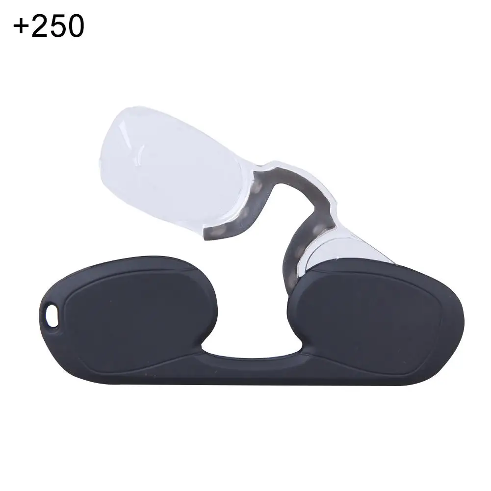 Унисекс новейшая мода зажим для носа очки для чтения мини портативные безручные очки для чтения пластиковые очки для чтения многофункциональные - Цвет: Black 2500
