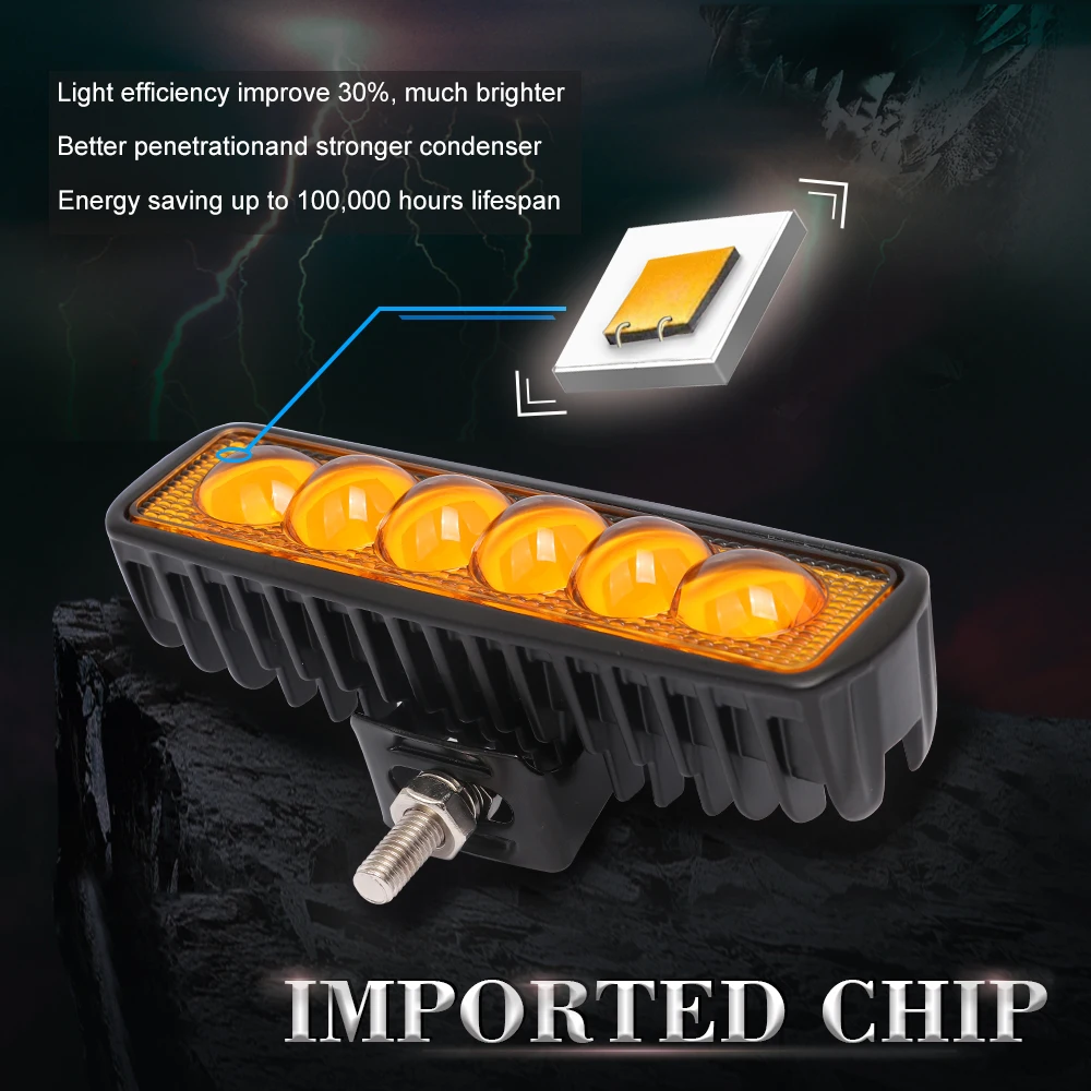FDCHT 8D 18 Вт 3000k barra led bar para auto faros off road 4x4 внедорожный светодиодный рабочий светильник 12 В для мотоцикла, автомобиля, led atv светильник s ramp