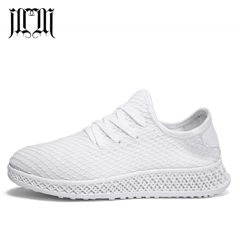 all white MumuEli/клетчатая Повседневная прогулочная обувь; цвет красный, синий, белый, черный; Мужские дышащие модные вязаные кроссовки; коллекция года; Дизайнерские кроссовки; K18 - Цвет: all white