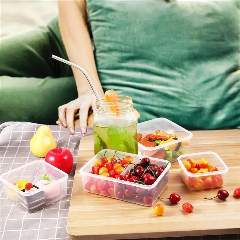 Hemoton 4PCS Transparent Simple Food Storage Containers Set for Home Store Restaurant