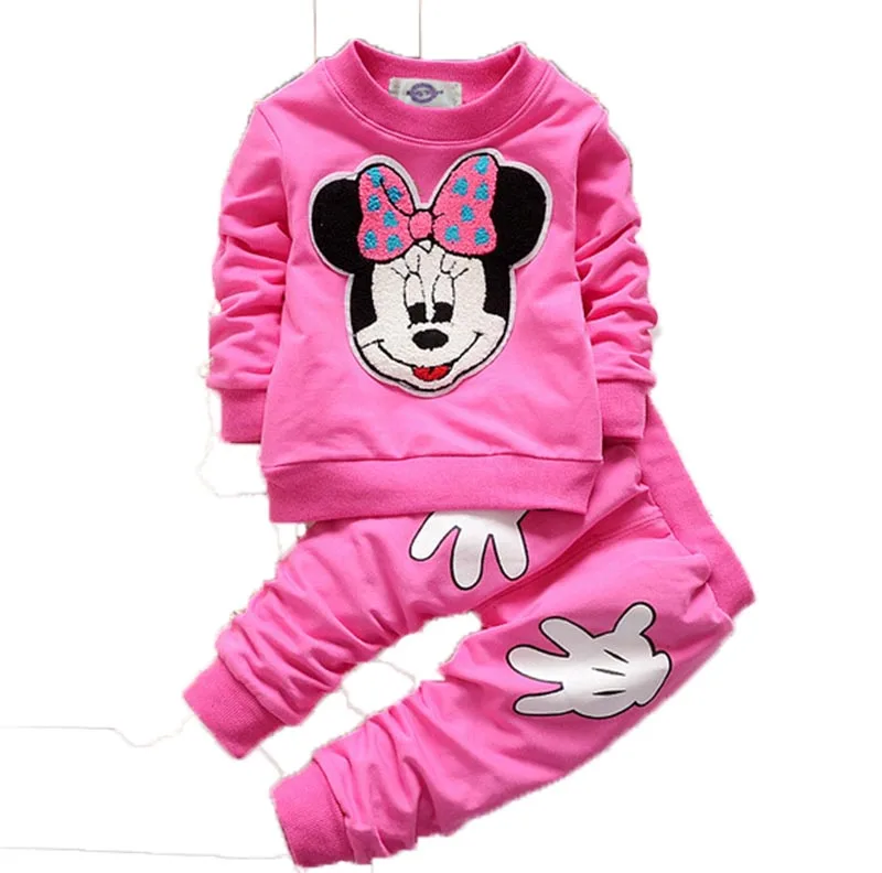 

Toddler Girl Fall Clothes Mickey Kids Clothes Long Sleeve Two Piece Girls Outfits Cartoon Baby Girls Suits Children Clothing Set