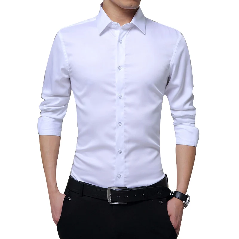 camisas blancas entalladas hombre