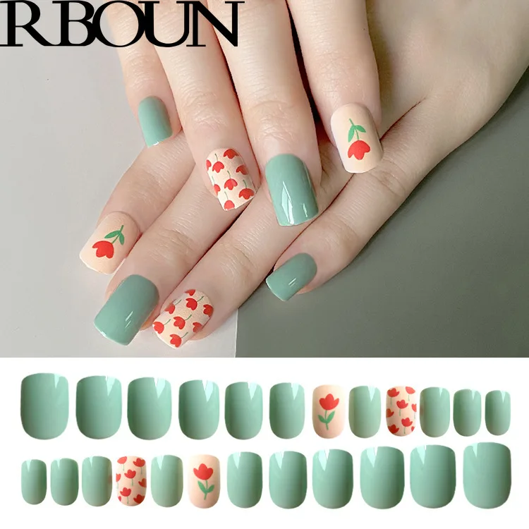 Nail Art Пресс на ногти Поддельные Советы с резиновыми полосками продается гроб