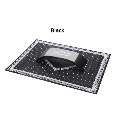 Black Лидер продаж, силиконовая подушка, держатель для рук, набор для маникюра, салонная подушка, моющийся коврик, коврик для маникюра, инструменты для практики, кружева - Цвет: Black