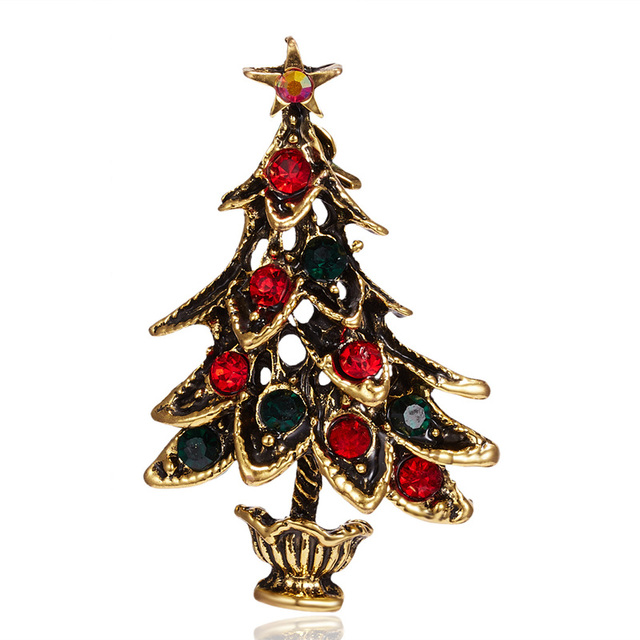 Year Christmas Brooch For Women Fashion Snowman Santa Claus Tree Deer Bell Hat Rhinestone Enamel Cute Jewelry Kids Gifts