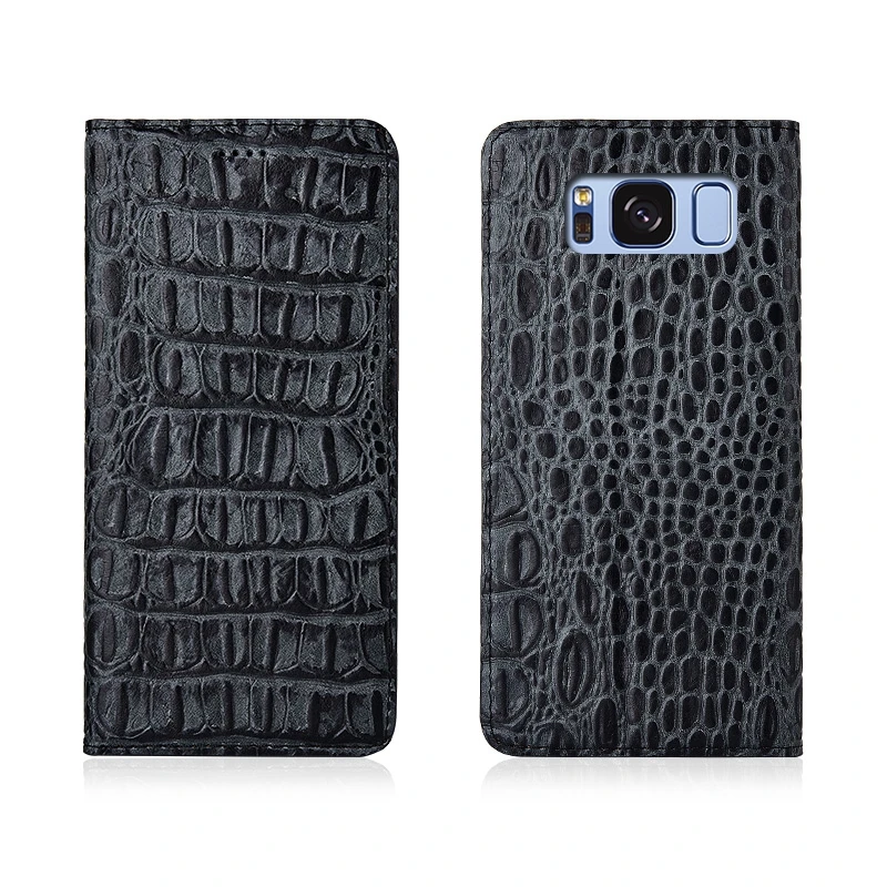 

Crocodile Back Pattern Genuine Real Leather Magnetic Flip Phone Bag For Samsung Galaxy S8 Plus/Samsung Galaxy S8 Phone Case Capa