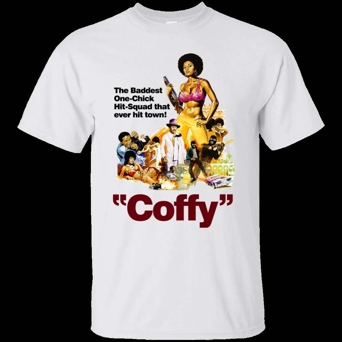 

Coffy Pam Grier Retro 1970 Seventies Blaxploitation Movie Old School F Cartoon T Shirt Men Unisex New Tshirt Fashion