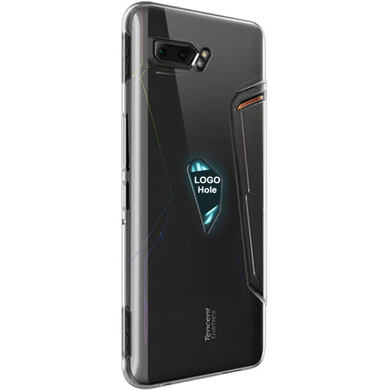 Для Asus ROG Phone 2 Чехол Мягкий силиконовый защитный AsusROG Phone 2 II ZS660KL прозрачный ТПУ противоударный чехол для ROG 2 Gaming