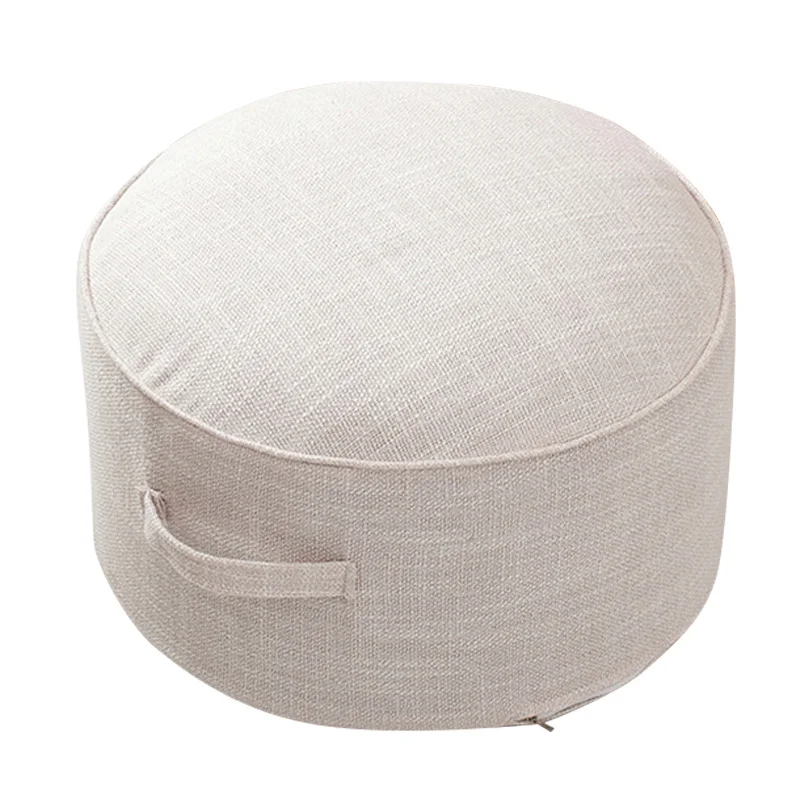 Белый Round Floor Seat Cotton Linen Cushion Meditation Mat Removable Washable Cushion TT-best - Цвет: Белый