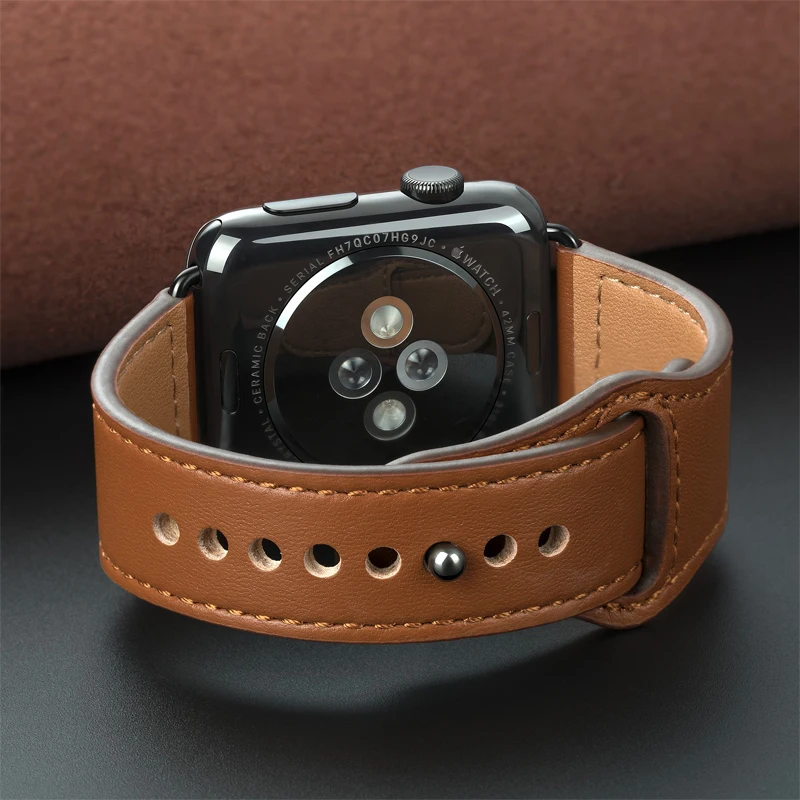 leather loop strap for apple watch band 44mm 42mm 40mm 38mm iwatch apple watch 5/4/3/2/1 watchband Genuine leather bracelet