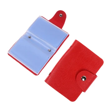 

Men Women PU Leather Card Case Holder Pocket Business ID Credit Wallet 24 Slots Hasp Function Solid Color Card holder wallet