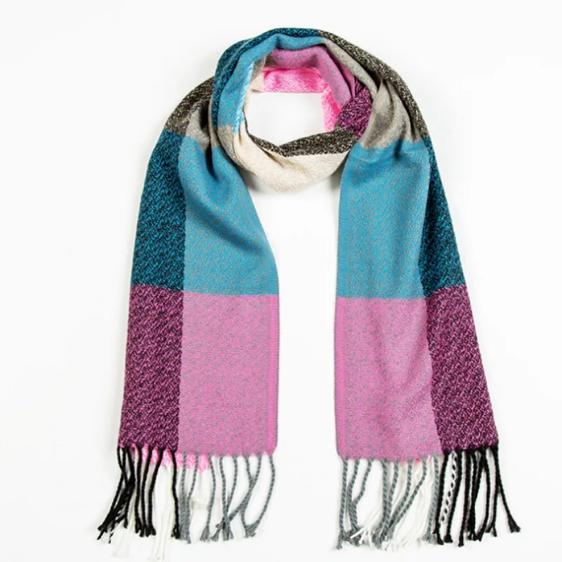 

2020 Fashion Autumn and Winter New Chaotic Pattern Cashmere Scarf Women's Shawl Warm Thick Plaid Scarf Hipster Women's