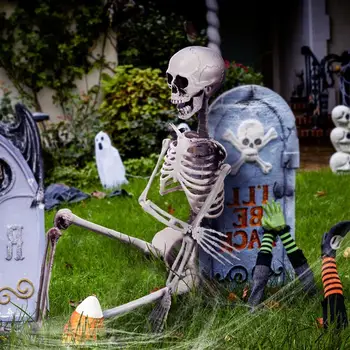 

90cm Halloween Skeleton Decorations Desktop Skull Ornaments DIY Hanging Adornment For Home Shop Haunted House