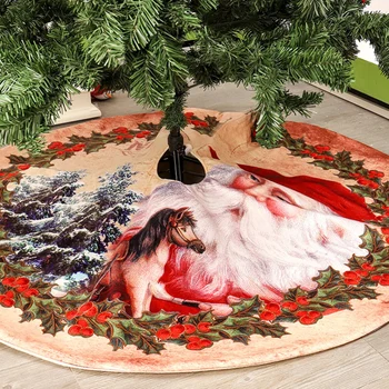 

120cm Christmas Tree Skirt Holiday Tree Ornaments Tree prons Christmas Decoration for for home New Year Christmas Decoration