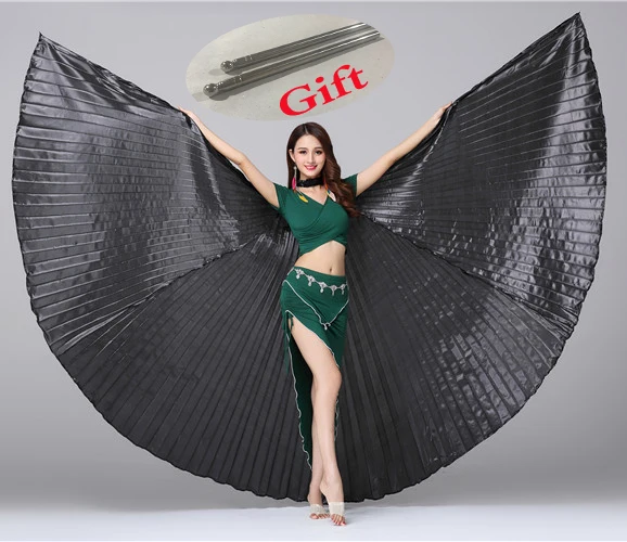 Высокое качество египетские Isis крылья для танца живота аксессуары для танца крылья распродажа без палочки абсолютно новые 13 цветов - Цвет: black