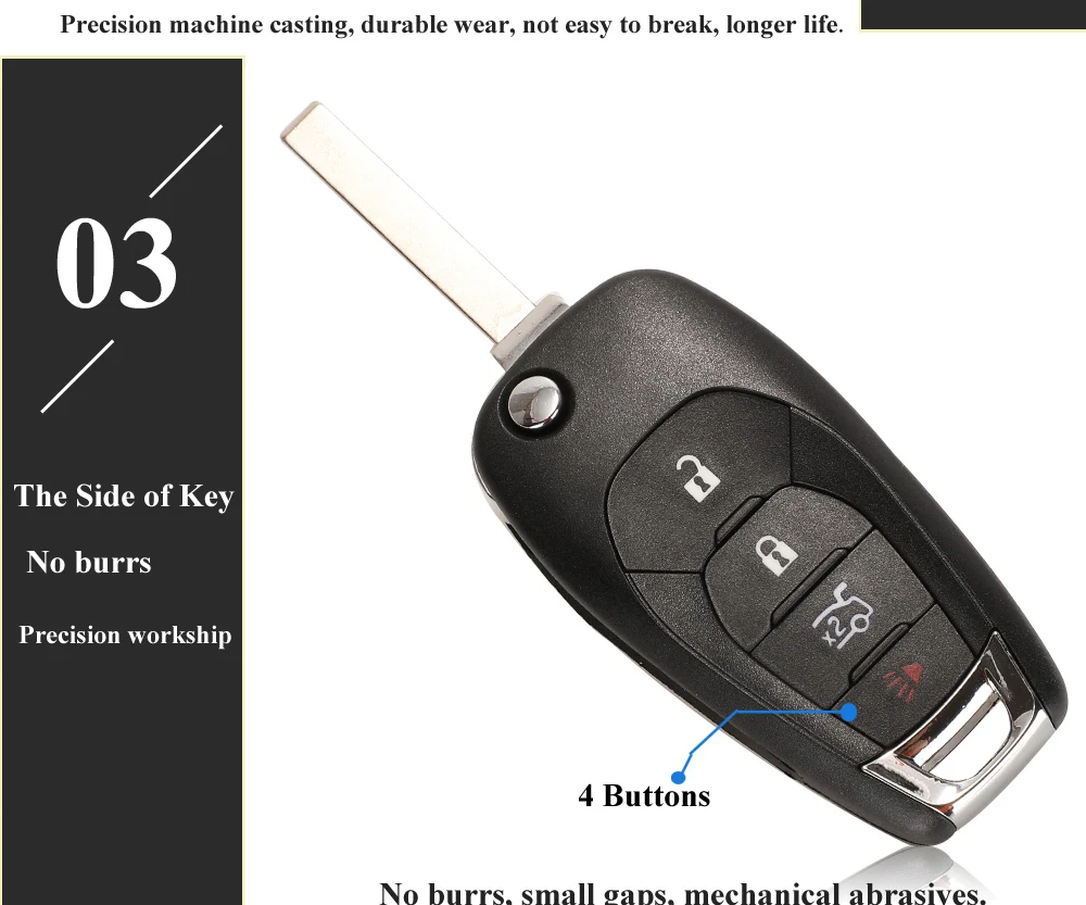 Jingyuqing изменение 2/3/4 кнопки дистанционного флип ключ брелок в виде ракушки чехол для Chevrolet Cruze Aveo