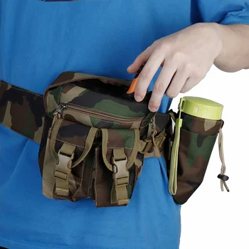 

Hiking Trekking Backpack Sports Climbing Men Waist Bag Outdoor Waterproof Canvas Tactical Bag Riding Water Bottle Pockets