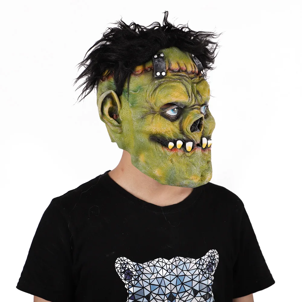 High Quality Green Mask Gloves Halloween Scary Carnival Party Masquerade Fangs Horror Accessories Cosplay Green Lifelike Unisex