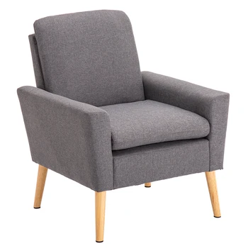 

Modern Living Room Fabric Lounge Sofa Upholstered Arm Chair Gray Dropshipping