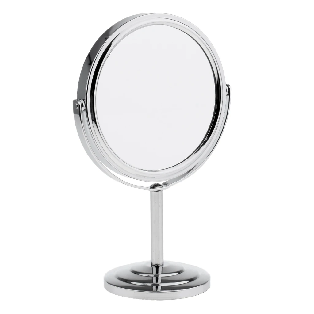 Vintage Tabletop Makeup Mirror 2 in 1 Magnifying & Normal Compact Mirror 360&deg; Swivel Free Standing Mirror for Home Room Shop Use