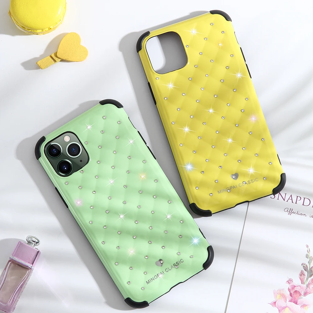 Модный Роскошный чехол для телефона с бриллиантами для iphone 11 pro max x xs xr, чехол из овчины, защита от падения, задняя крышка для iphone 6s plus 7 8