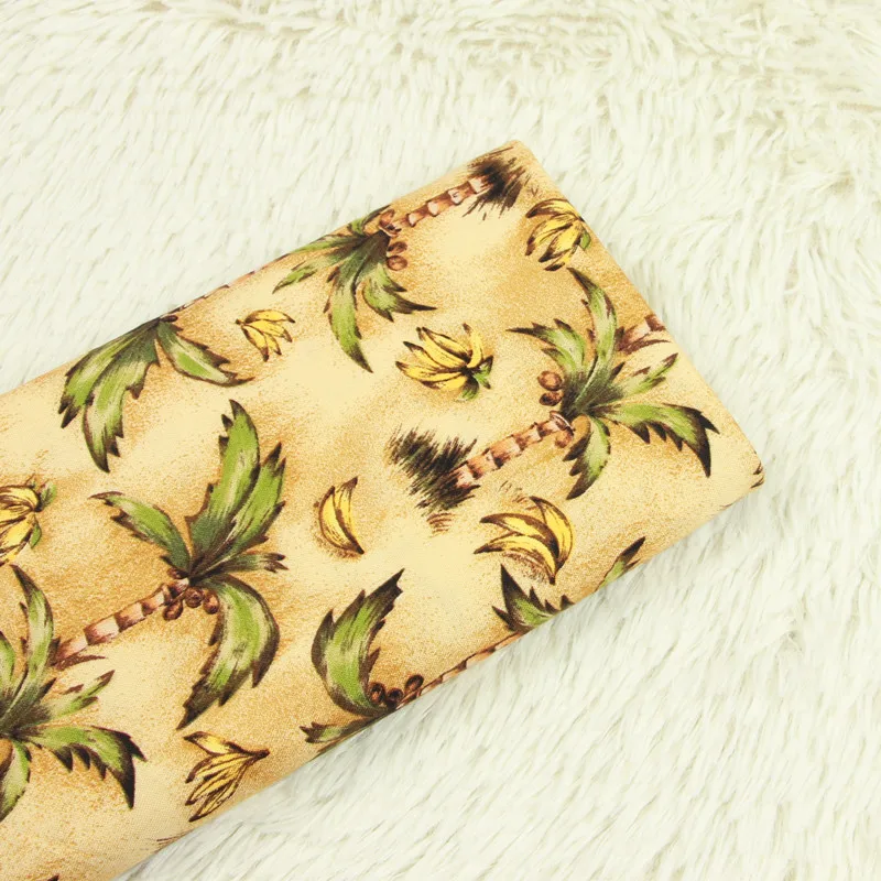 

DIY Sewing Quilting Cotton Plain Fabric Breathable 100% Cotton Plain Fabric For Patchwork Coconut Tree Printed Cotton Material