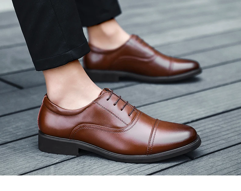 Мужские оксфорды; деловые повседневные мужские туфли из натуральной кожи; Мужская обувь; высококачественные модельные туфли с острым носком; мужские лоферы на плоской подошве
