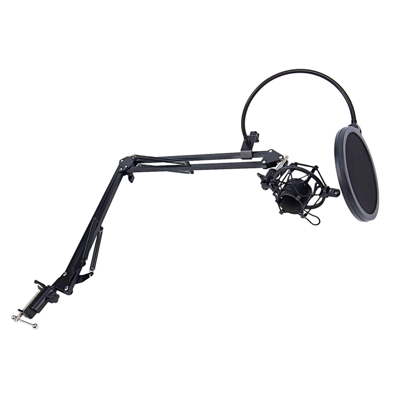 NB-35 Microphone Scissor Arm Stand and Table Mounting Clamp&NW Filter Windscreen Shield& Metal Mount Kit