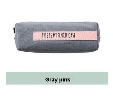 Gray pink Простой Одноцветный пенал для карандашей, школьные принадлежности коробка для ручки, сумка для хранения канцелярских принадлежностей - Цвет: Gray pink