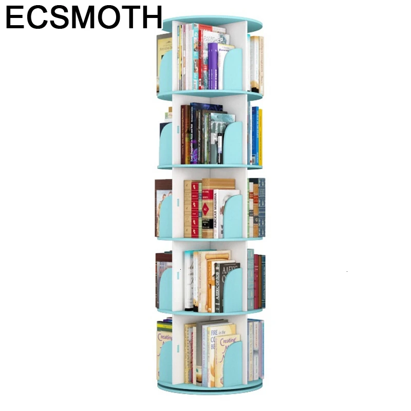 

Display Cabinet Rangement Chambre Enfant Estanteria Madera Rotatable Rotate Modern Bookcase Rack Home Furniture Book Shelf Case