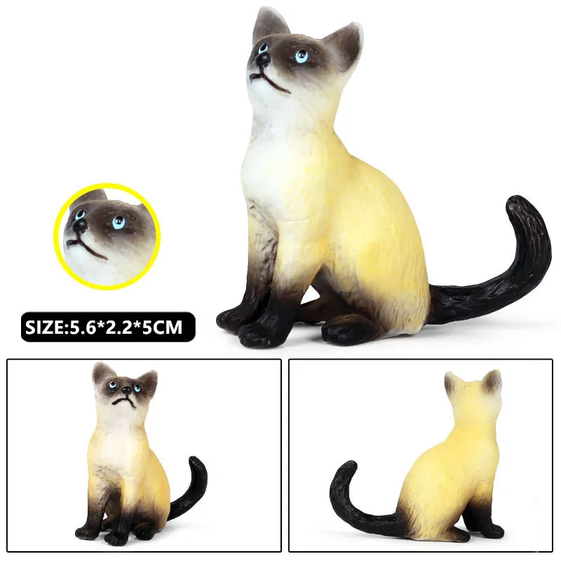 Детский игрушечный набор кошек с коротким хвостом, черный и белый котенок, Игрушечная модель