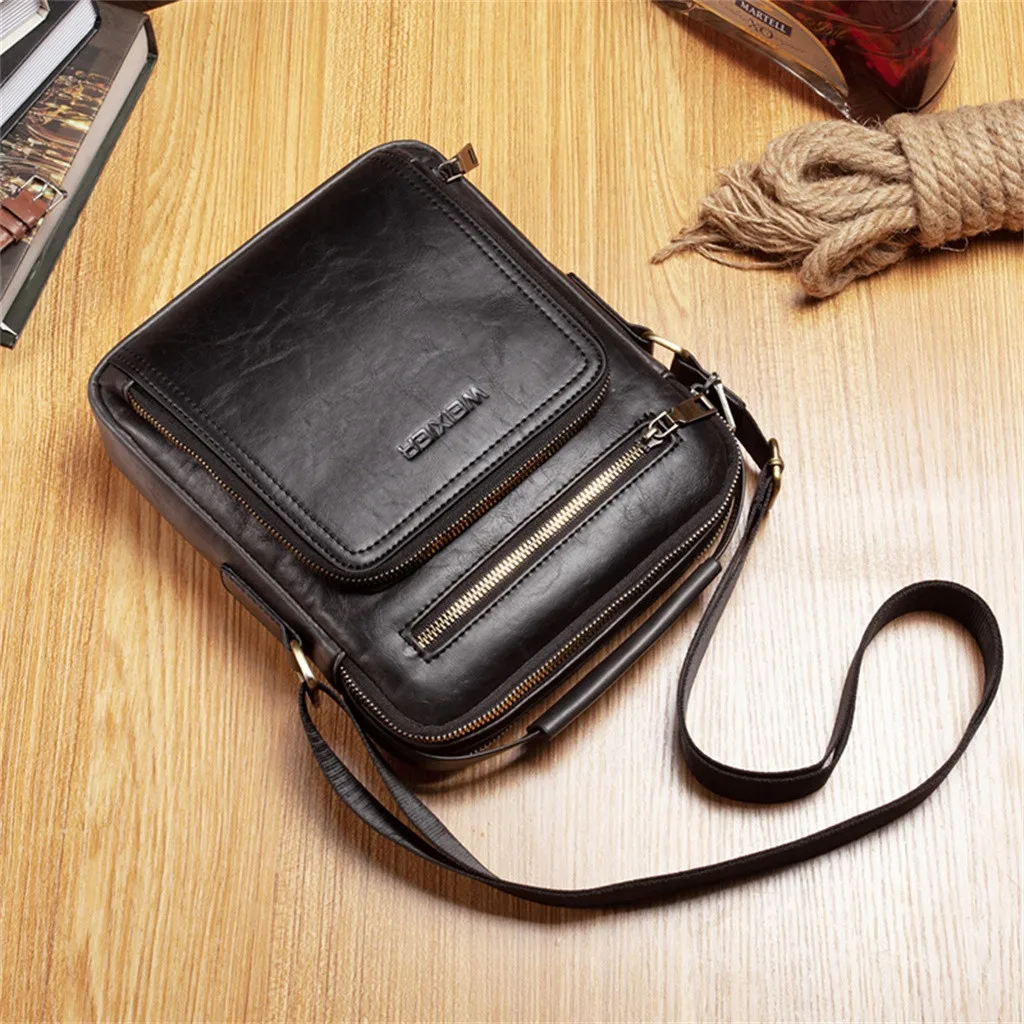 Aelicy Men Casual Vintage Shoulder Bag Designer Handbags High Quality Small Leather Solid Color Designer Handbag High Quality