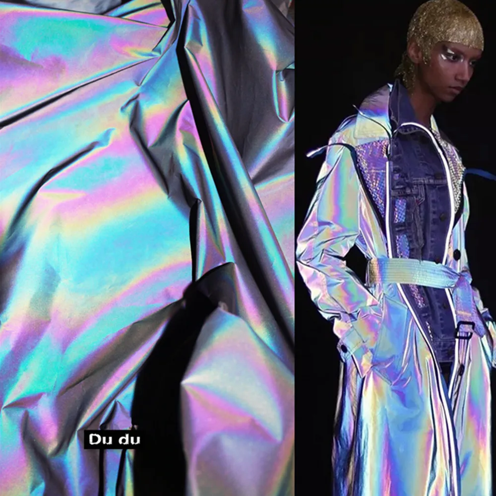 50*130cm Luminous reflective Fabric Laser Discoloration Cloth Flash Creative Designer fabric DIY | Дом и сад